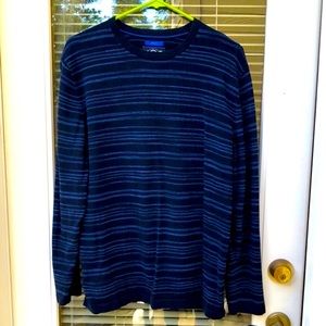 Men’s blue and black striped sweater